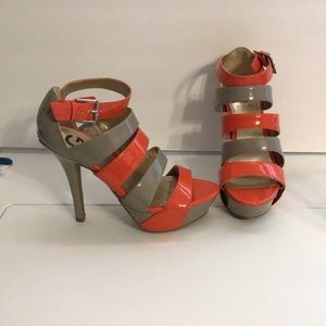 Guess High Heel Sandals Grey & Orange